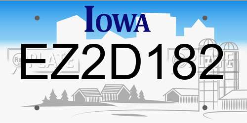 EZ2D182 Iowa License Plate