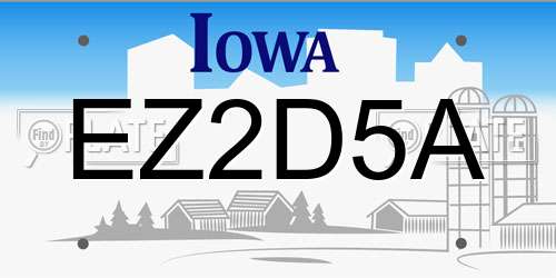 EZ2D5A Iowa License Plate