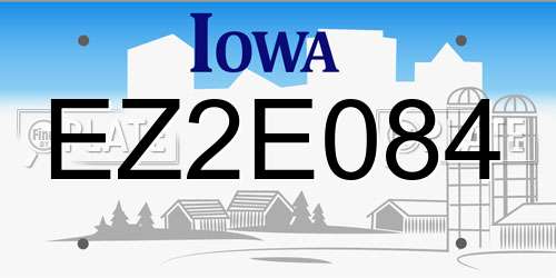 EZ2E084 Iowa License Plate
