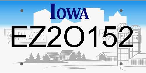 EZ2O152 Iowa License Plate
