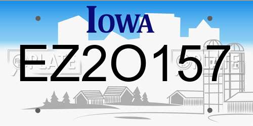 EZ2O157 Iowa License Plate
