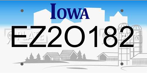 EZ2O182 Iowa License Plate