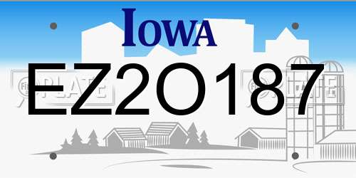 EZ2O187 Iowa License Plate