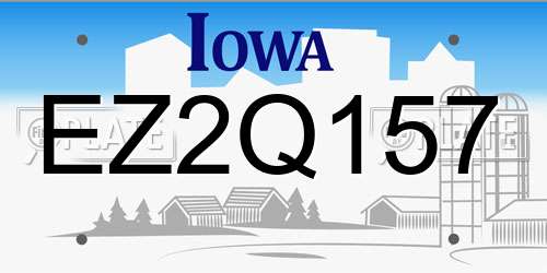 EZ2Q157 Iowa License Plate