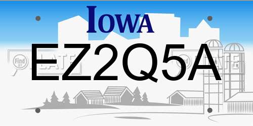 EZ2Q5A Iowa License Plate