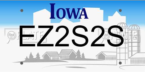 EZ2S2S Iowa License Plate