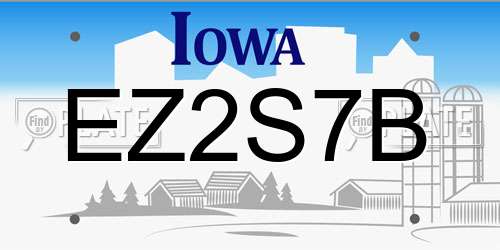 EZ2S7B Iowa License Plate