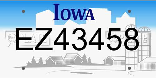 EZ43458 Iowa License Plate