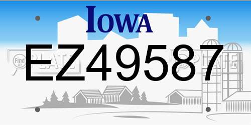 EZ49587 Iowa License Plate