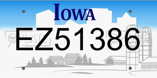 EZ51386 Iowa License Plate
