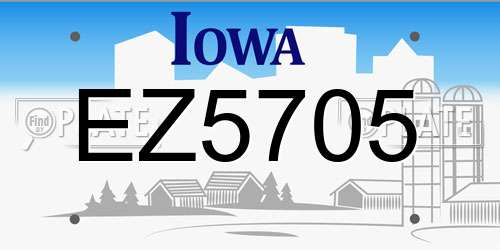EZ5705 Iowa License Plate