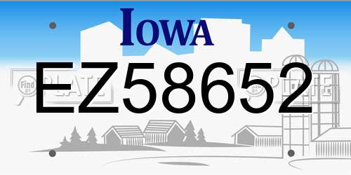 EZ58652 Iowa License Plate