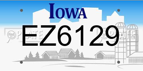 EZ6129 Iowa License Plate