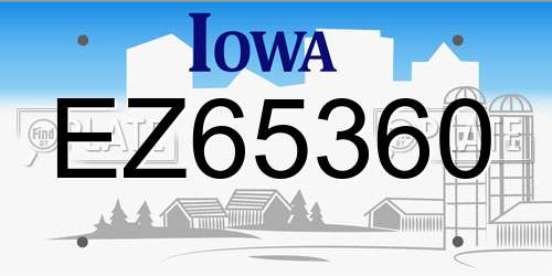 EZ65360 Iowa License Plate