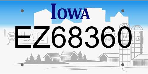 EZ68360 Iowa License Plate