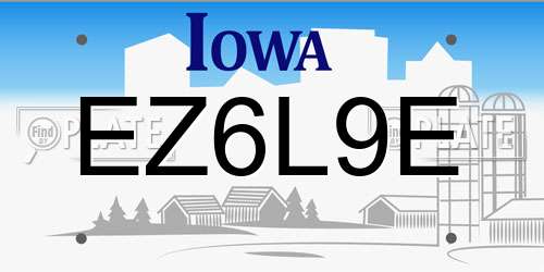 EZ6L9E Iowa License Plate