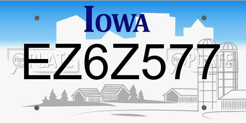 EZ6Z577 Iowa License Plate