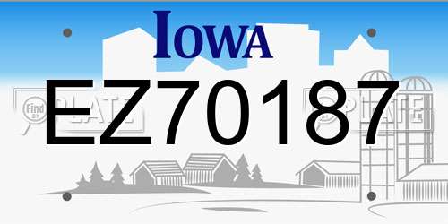 EZ70187 Iowa License Plate