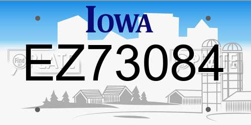 EZ73084 Iowa License Plate