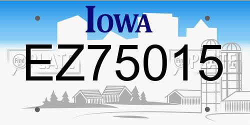 EZ75015 Iowa License Plate