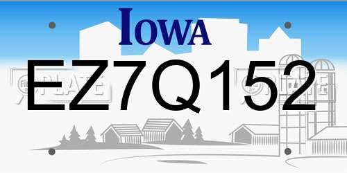 EZ7Q152 Iowa License Plate