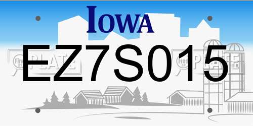 EZ7S015 Iowa License Plate