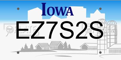 EZ7S2S Iowa License Plate