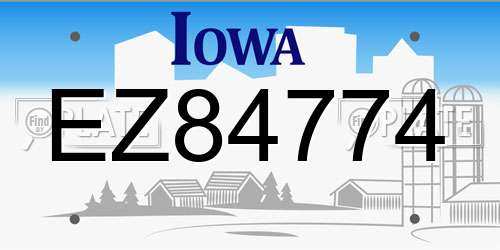 EZ84774 Iowa License Plate