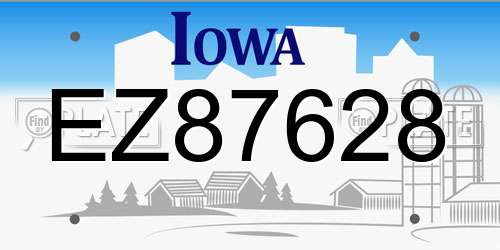 EZ87628 Iowa License Plate