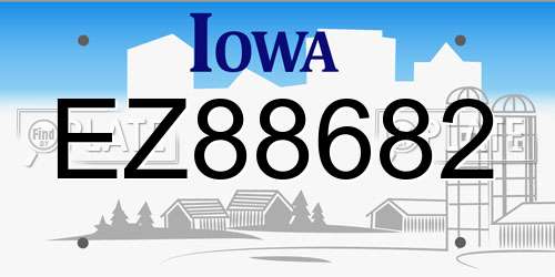 EZ88682 Iowa License Plate