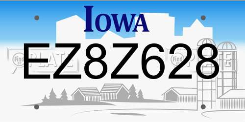 EZ8Z628 Iowa License Plate