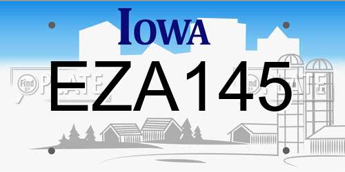 EZA145 Iowa License Plate