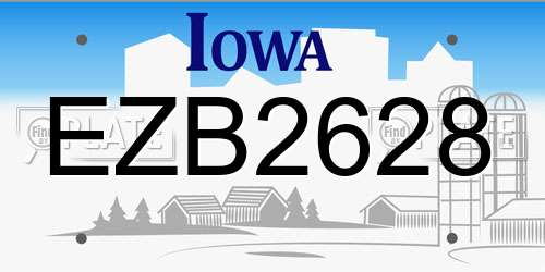 EZB2628 Iowa License Plate
