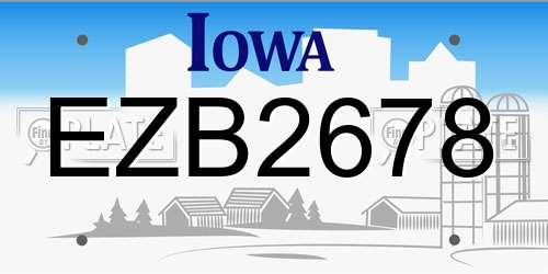 EZB2678 Iowa License Plate