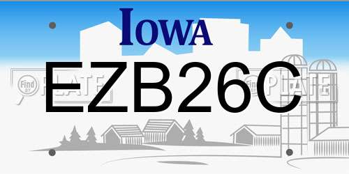 EZB26C Iowa License Plate