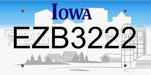 EZB3222 Iowa License Plate