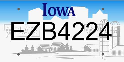 EZB4224 Iowa License Plate