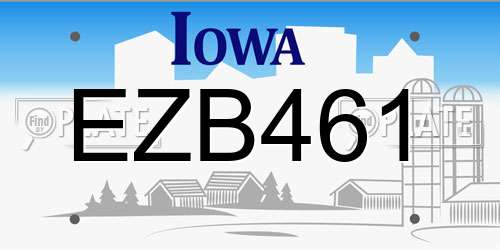 EZB461 Iowa License Plate