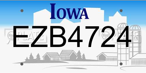 EZB4724 Iowa License Plate