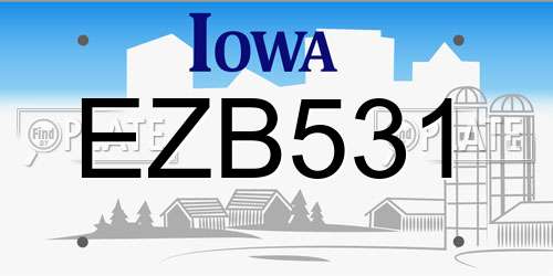 EZB531 Iowa License Plate