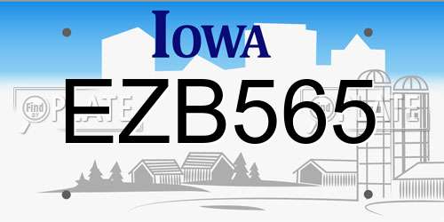 EZB565 Iowa License Plate