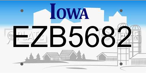 EZB5682 Iowa License Plate