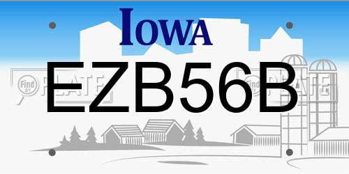 EZB56B Iowa License Plate