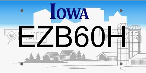 EZB60H Iowa License Plate