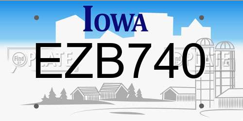 EZB740 Iowa License Plate