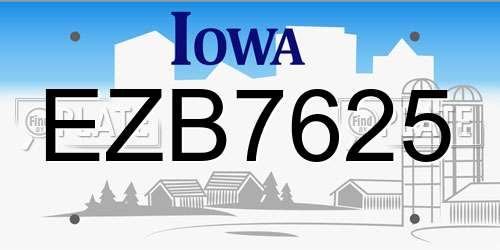 EZB7625 Iowa License Plate