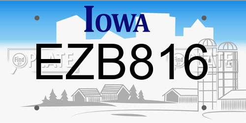 EZB816 Iowa License Plate