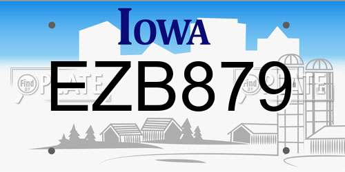 EZB879 Iowa License Plate