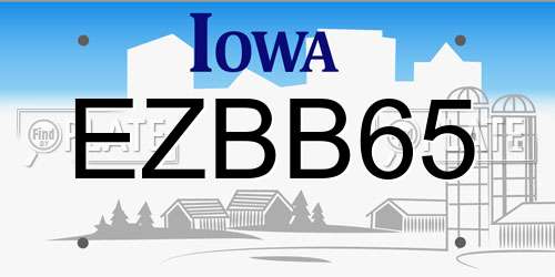 EZBB65 Iowa License Plate