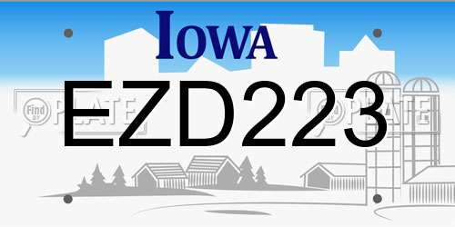 EZD223 Iowa License Plate